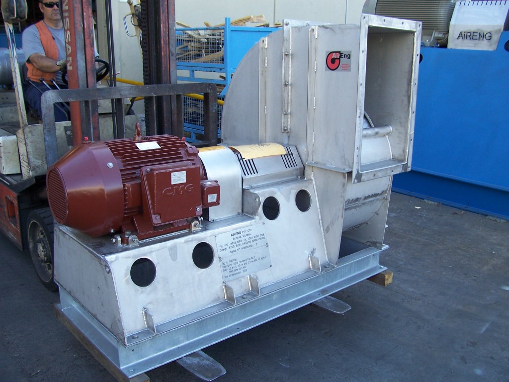 AirEng Water Treatment Fans & Blowers. Arrangement 8, Stainless Steel, Coupling Drive, Aeration, Vapour Control, Odour Control