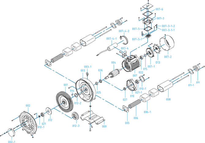 Side Channel Blower Parts Illustration-II